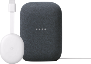 Google Chromecast 4K met Google TV + Google Nest Audio Chalk