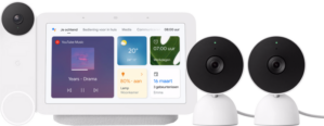 Google Nest Cam Indoor Wired 2-pack + Nest Deurbel + Nest Hub 2