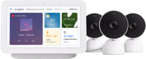 Google Nest Cam Indoor Wired 3-pack + Google Nest Hub 2