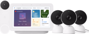 Google Nest Cam Indoor Wired 3-pack + Nest Deurbel + Nest Hub 2