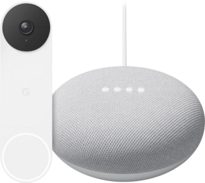 Google Nest Doorbell + Google Nest Mini Wit slimme speaker & chime