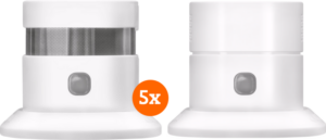 KlikAanKlikUit ZSDR-850 Rookmelder (3 jaar) 5-pack + Koolmonoxidemelder