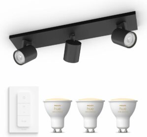 Philips myLiving Runner Opbouwspot met Hue White GU10 & Dimmer - Spotjes Opbouw - Bluetooth - 3 Lichtpunten - Wit