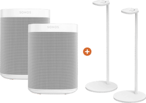 Sonos One Duopack + Sonos Speaker Standaard Paar Wit