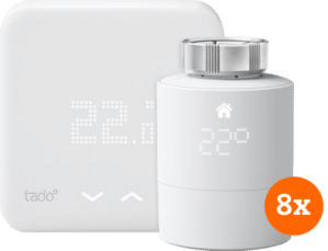 Tado Draadloze Slimme Thermostaat V3+ Startpakket + 8 radiatorknoppen