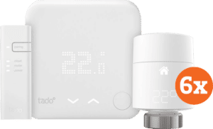 Tado Slimme Thermostaat V3+ startpakket + 6 radiatorknoppen