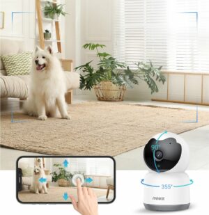 ANNKE PRO Babyfoon - Camera Beveiliging - Automatisch Volgen - Geluid en Bewegingsdetectie - Wifi Camera - FULL HD Wifi Camera - Premium Baby Monitor - Wit