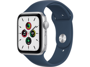 Apple Watch Se 44 Mm Zilver Aluminium / Blauwe Sportband