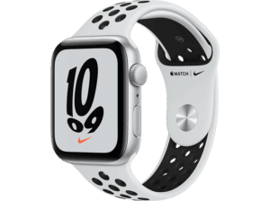 Apple Watch Se Nike+ 44 Mm Zilver Aluminium / Zwarte Sportband