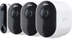 Arlo Ultra 2 Beveiligingscamera 4K Wit 3-Pack + Arlo Wire Free Video Doorbell Wit