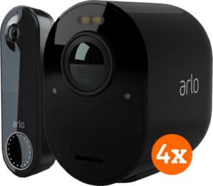 Arlo Ultra 2 Beveiligingscamera 4K Zwart 4-Pack + Arlo Wire Free Video Doorbell