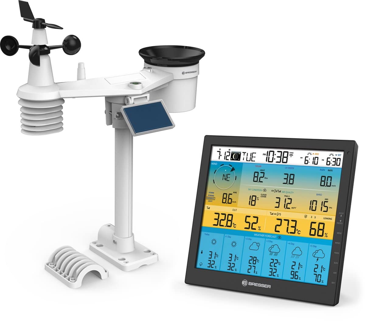 Bresser Weerstation - 4CAST PRO - Met Vorstalarm en 7-in-1 Buitensensor