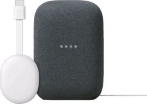 Google Chromecast 2K met Google TV + Google Nest Audio Chalk