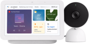 Google Nest Cam Indoor Wired + Google Nest Hub 2