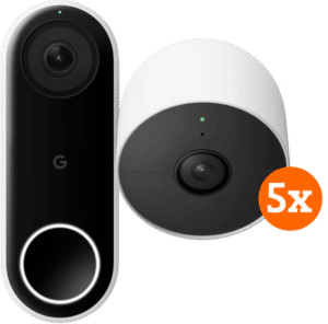 Google Nest Hello Doorbell + Google Nest Cam 5-pack