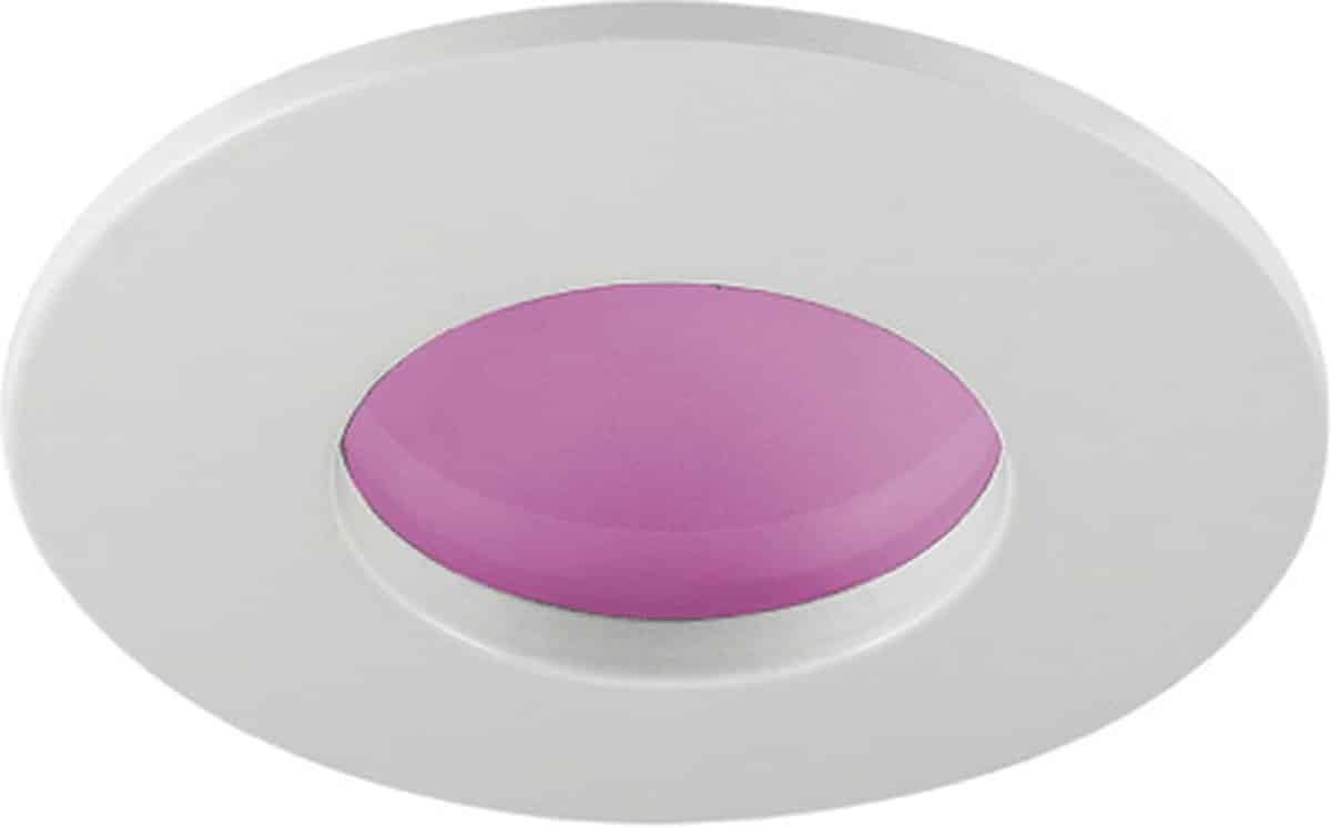 IP44 Inbouwspot Hilma met Philips HUE White and Color - spotje - Wit - rond - voor badkamer / overkapping / buiten - IP44 - GU10 - Buitendiameter: 85MM - boorgat: 70-76MM - min. Inbouwdiepte: 90MM