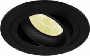 Inbouwspot Abram met Philips HUE White - spotje - Zwart - rond - Voor binnen / woonkamer / keuken / slaapkamer - IP20 - GU10 - Buitendiameter: 92MM - boorgat: 80-86MM - min. Inbouwdiepte: 70MM