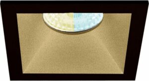 Inbouwspot Andrew met Philips HUE White Ambiance - inbouw spot - Goud / Zwart - vierkant verdiepte spot - Voor binnen / woonkamer / keuken / slaapkamer - IP20 - GU10 - Buitendiameter: 82MM - boorgat: Vierkante uitsparing - min. Inbouwdiepte: 90MM