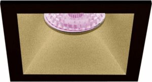 Inbouwspot Andrew met Philips HUE White and Color - inbouwspot - Goud / Zwart - vierkant verdiepte spot - Voor binnen / woonkamer / keuken / slaapkamer - IP20 - GU10 - Buitendiameter: 82MM - boorgat: Vierkante uitsparing - min. Inbouwdiepte: 90MM