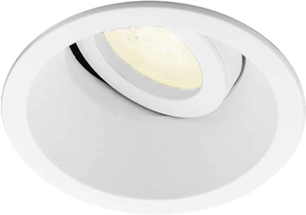 Inbouwspot Enno met Philips HUE White - Voor binnen / woonkamer / keuken / slaapkamer - inbouwspot - Wit - rond verdiepte spot - IP20 - GU10 - Buitendiameter: 93MM - boorgat: 80MM - min. Inbouwdiepte: 90MM