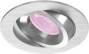 Inbouwspot Ilias met Philips HUE White and Color - inbouwspot - Chrome / glimmend - rond - Voor binnen / woonkamer / keuken / slaapkamer - IP20 - GU10 - Buitendiameter: 81MM - boorgat: 70-75MM - min. Inbouwdiepte: 70MM