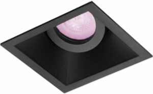 Inbouwspot Ismail met Philips HUE White and Color - inbouwspot - Zwart - vierkant verdiepte spot - Voor binnen / woonkamer / keuken / slaapkamer - IP20 - GU10 - Buitendiameter: 93MM - boorgat: Vierkante uitsparing - min. Inbouwdiepte: 90MM