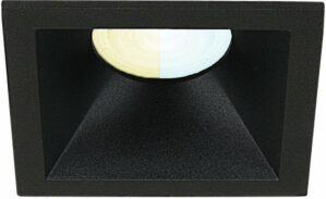 Inbouwspot Liam met Philips HUE White Ambiance - inbouw spot - Zwart - vierkant verdiepte spot - Voor binnen / woonkamer / keuken / slaapkamer - IP20 - GU10 - Buitendiameter: 80MM - boorgat: Vierkante uitsparing - min. Inbouwdiepte: 105MM