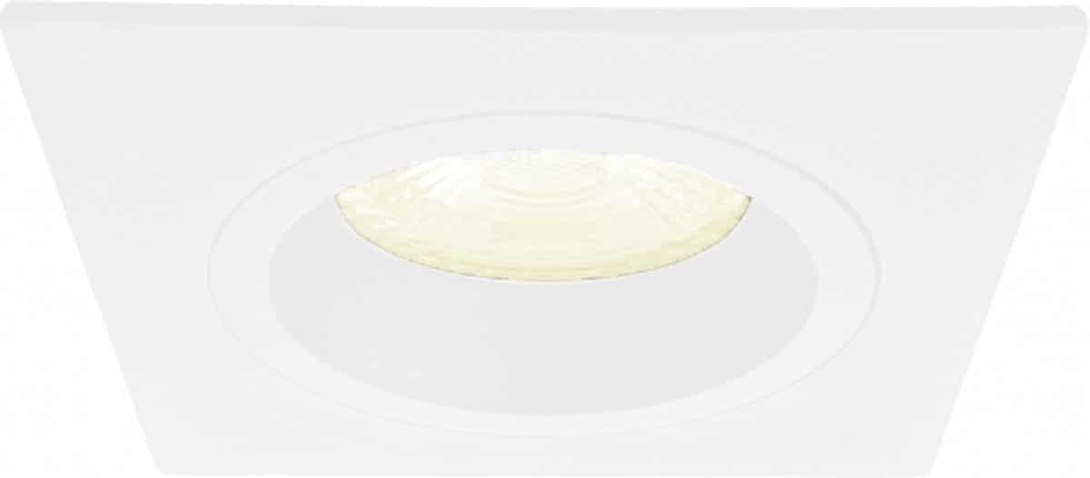 Inbouwspot Wietse met Philips HUE White - Voor binnen / woonkamer / keuken / slaapkamer - inbouwspot - Wit - vierkant - IP20 - GU10 - Buitendiameter: 93MM - boorgat: 75-81MM - min. Inbouwdiepte: 70MM