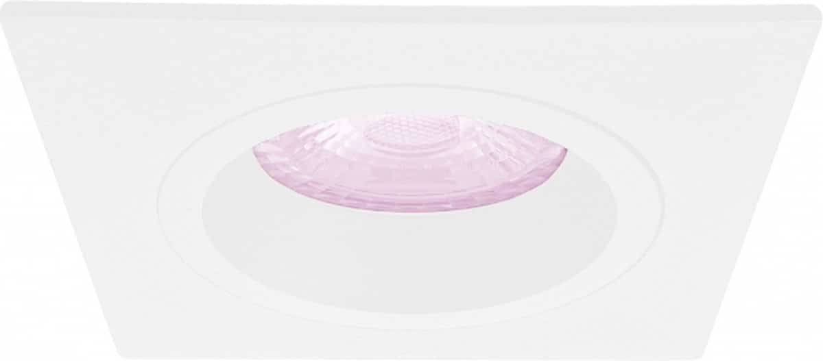 Inbouwspot Wietse met Philips HUE White and Color - Voor binnen / woonkamer / keuken / slaapkamer - inbouwspot - Wit - vierkant - IP20 - GU10 - Buitendiameter: 93MM - boorgat: 75-81MM - min. Inbouwdiepte: 70MM