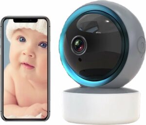 NIEUW - Full HD WiFi Babyfoon met Camera én App - Babyphone met Camera - 1296P - Geluid en Bewgeginsdetectie - Automatisch Volgen - Nachtvisie - Spraakfunctie