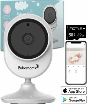 Bubamoms 1080p Full HD Wifi Babyfoon met Camera - App - Baby Camera - Babyfoon met App - Baby Monitor - Beveiligingscamera