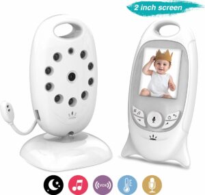 K IKIDO Babyfoon met Camera - Easy Babyphone - 2.0 inch Smart Babyfoon met LCD-Scherm - Nachtzicht Baby monitor - Premium Baby Monitor - Temperatuurbewaking - 2-Weg Praten - Wit