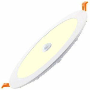 LED Downlight Slim - Facto Dury - PIR Bewegingssensor 360° + Dag en Nacht Sensor - 18W - Warm Wit 3000K - Inbouw - Rond - Mat Wit - OSRAM LEDs