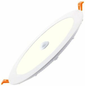 LED Downlight Slim - Facto Dury - PIR Bewegingssensor 360° + Dag en Nacht Sensor - 20W - Natuurlijk Wit 4000K - Inbouw - Rond - Mat Wit - OSRAM LEDs
