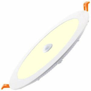 LED Downlight Slim - Facto Dury - PIR Bewegingssensor 360° + Dag en Nacht Sensor - 20W - Warm Wit 3000K - Inbouw - Rond - Mat Wit - OSRAM LEDs