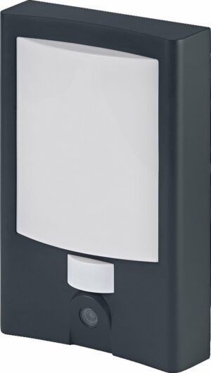 LEDVANCE SMART+ buitenwandlamp + huisnummer & camera, warm witte LED-lamp (3000K), hoogwaardige polycarbonaat behuizing in donkergrijs, ingebouwde speaker, geheugenkaart, slimme wifi-technologie