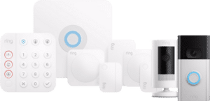 Ring Alarmsysteem met 4 sensoren + Stick Up Cam Wit + Video Doorbell