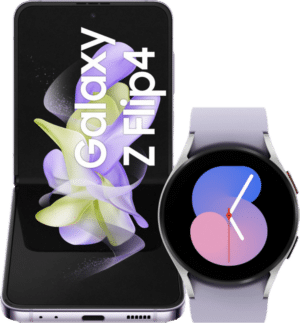 Samsung Galaxy Z Flip 4 128GB Paars 5G + Samsung Galaxy Watch 5 Zilver 40mm
