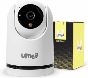 Umea Babyfoon - Babyfoon met Camera - Camera Beveiliging - Beveiligingscamera - 1080P - Geluid en Bewegingsdetectie - Met App - Wit