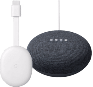 Google Chromecast 4K met Google TV + Google Nest Mini Zwart