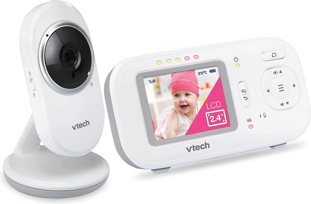 TrueForYou - babymonitor, verbeterd nachtzicht, ontspannend geluid, bidirectionele gesprek, temperatuursensor, 2-voudige digitale zoom, veilige overdracht, 2,4-inch kleuren-lcd-display