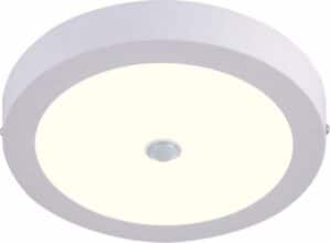LED Downlight - Facto Dury - PIR Bewegingssensor 360° + Dag en Nacht Sensor - 18W - Natuurlijk Wit 4000K - Opbouw - Rond - Mat Wit - OSRAM LEDs