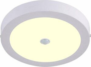 LED Downlight - Facto Dury - PIR Bewegingssensor 360° + Dag en Nacht Sensor - 18W - Warm Wit 2700K - Opbouw - Rond - Mat Wit - OSRAM LEDs