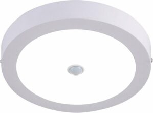 LED Downlight - Facto Dury - PIR Bewegingssensor 360° + Dag en Nacht Sensor - 20W - Helder/Koud Wit 5700K - Opbouw - Rond - Mat Wit - OSRAM LEDs