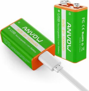 MaxiQualis 9V Block 1000mAh Li-ion Oplaadbare Batterijen (4stuks) met 4-in-1 USB C Oplaadkabel voor Microfoon, Rookmelder, Speelgoed, Walkietalkie en Medische apparaten
