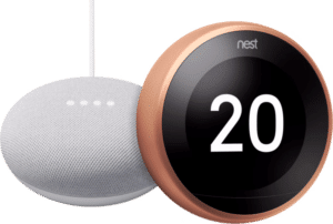Nest Learning Thermostat V3 Premium Koper + Google Nest Mini Wit
