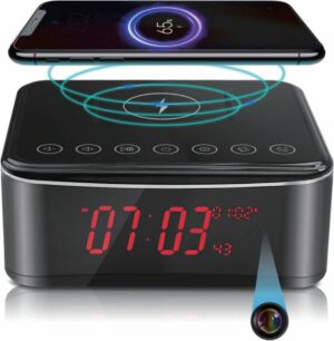 Spycam | Nannycam C | Spionage Camera | Wekker | Draadloze Oplader | Bluetooth Speaker | WIFI Camera |Mini Camera | Bewakings Camera | Klok | FULL HD 1080P